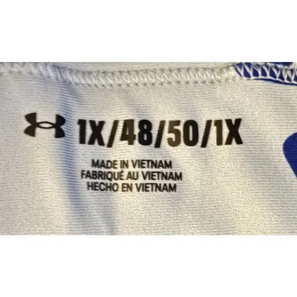 Under Armour Sports Bra 1X White Blue Logo Print High Support Padded - Picture 4 of 4